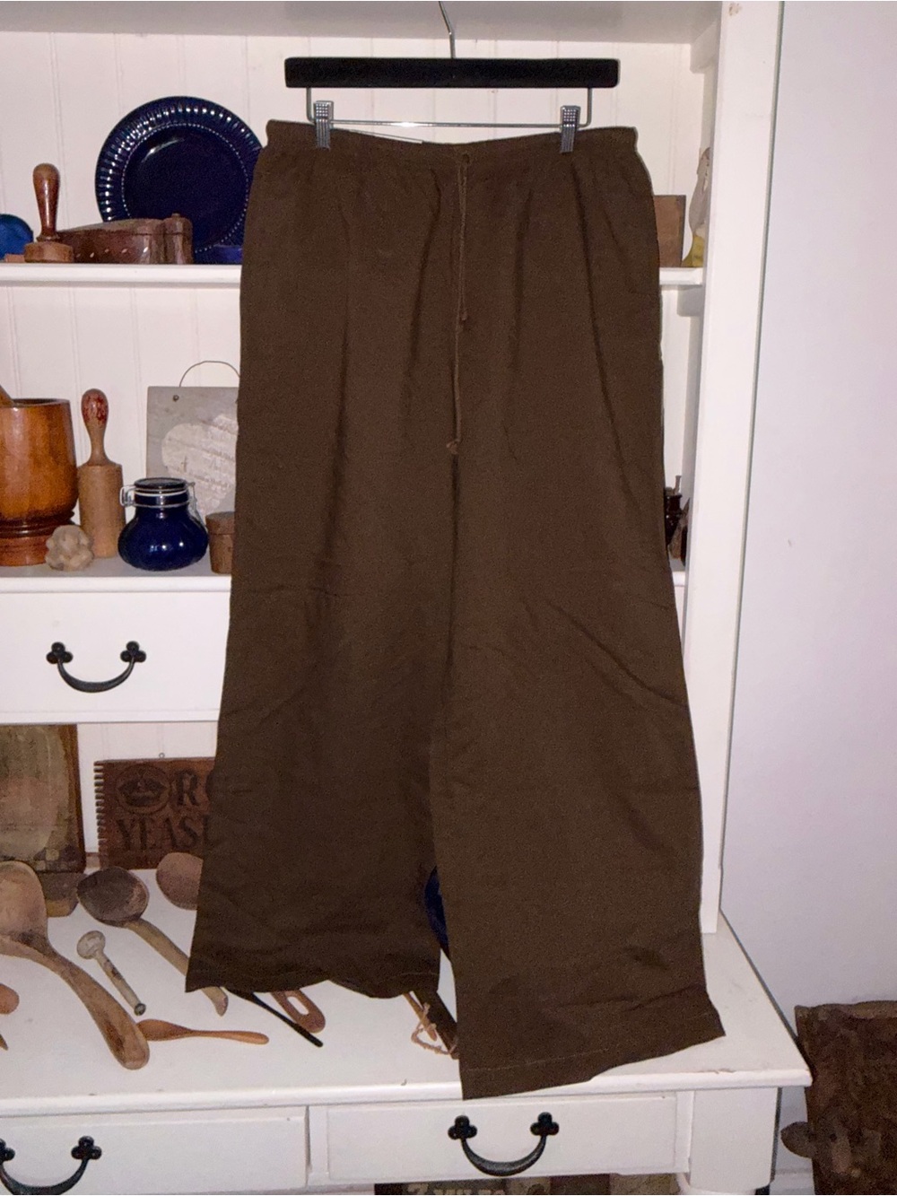 Women’s Brown Wide-Leg Drawstring Pants